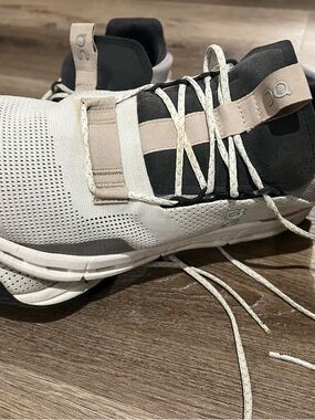 On Running Neutral Cream and Black Performance Sneakers